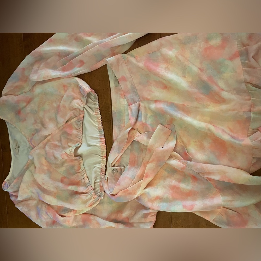 Pastel skirt and top set